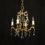 French Gilded & Crystal 4 Light Chandelier