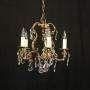 French Gilded & Crystal 5 Light Chandelier