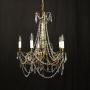 French Gilded & Crystal 5 Light Chandelier