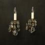 French Gilded & Crystal Single Arm Wall Lights