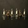French Gilded & Crystal Twin Arm Wall Lights