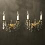 French Gilded & Crystal Twin Arm Wall Lights