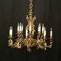 French Large Gilded Bronze 16 Light Chandelier