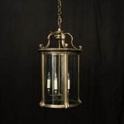 French Large Silver Gilded Bronze Antique Lantern