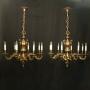 French Pair Bronze 8 Light Antique Chandeliers