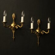 French Pair Gilded Bronze Empire Wall Lights