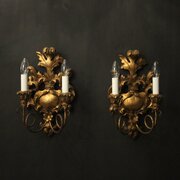 French Pair Giltwood Antique Wall Lights