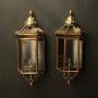 French Pair Of Brass & Copper Half Lanterns