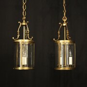 French Pair Of Convex Antique Lanterns