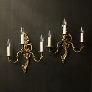 French Pair Of Gilded Antique Wall Lights