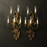French Pair Of Gilded Antique Wall Lights