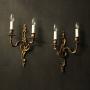 French Pair Of Gilded Brass Wall Lights
