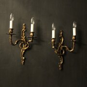 French Pair Of Gilded Brass Wall Lights