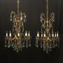 French Pair Of Gilded Bronze Antique Chandeliers
