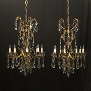 French Pair Of Gilded Bronze Antique Chandeliers