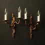 French Pair Of Gilded Bronze Antique Wall Lights