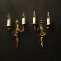 French Pair Of Gilded Bronze Antique Wall Lights