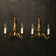 French Pair Of Gilded Bronze Antique Wall Lights