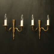 French Pair Of Gilded Empire Wall Lights