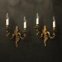 French Pair Of Gilded Twin Arm Wall Lights