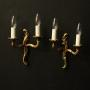 French Pair Of Gilded Twin Arm Wall Lights