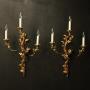 French Pair Of Giltwood Antique Wall Lights
