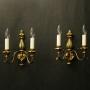 French Pair Of Giltwood Polychrome Wall Lights