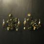 French Pair Of Toleware Floral Wall Lights