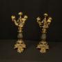 French Pair Of Triple Arm Antique Candelabras
