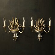 French Pair Silver Gilt Maison Bagues Wall Lights