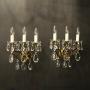 French Pair Triple Arm Antique Wall Lights