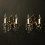 French Pair Twin Arm Antique Wall Lights