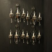 French Set Of 4 Arm Wrought Iron Wall Lights