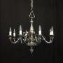 French Silver Gilded Brass 8 Light Chandelier