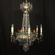 French Silver Gilded Tent & Waterfall Chandelier