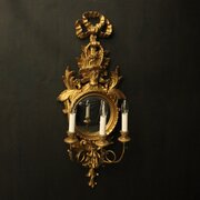French Single Giltwood Convex Girandole