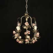 French Toleware 4 Light Flower Chandelier