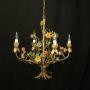 French Toleware Four Light Antique Chandelier