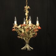 French Toleware Four Light Antique Chandelier