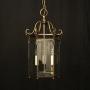 French Triple Light Antique Hall Lantern