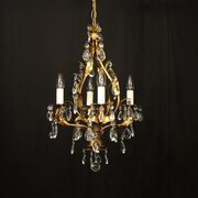 Italian Florentine 4 Light Leaf Chandelier