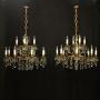 Italian Pair Of Gilded Bronze Antique Chandeliers