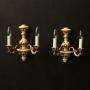 Italian Pair Of Polychrome Twin Arm Wall Lights