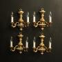 Italian Set Of 4 Polychrome Gilded Wall Lights