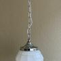 1930s Opaline Fish Scale Pendant Light