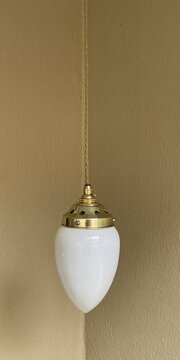 1930s Pear Shaped Opaline Pendant Light