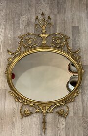  Adam Style Giltwood & Gesso Wall Mirror, C1900