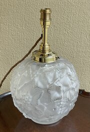 Art Deco Glass Table Lamp, Twin Bulb