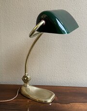  Art Nouveau Brass Bankers Lamp