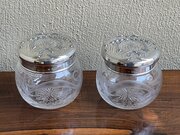 Art Nouveau Silver Mounted Dressing Table Jars